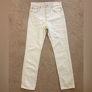 B SIDES Women’s White Plein Straight Jeans